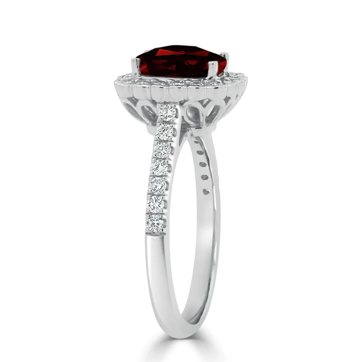 Auriya Vintage 1 1/3ct Cushion-cut Garnet Halo Diamond Engagement Ring 1/2ctw 14k Gold sold by Zulily product image thumbnail 4