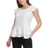 Tommy Hilfiger Women's Ruffled Peplum Hem Top -White Size Small sold by Zulily
