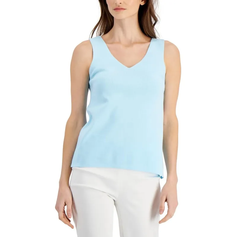 Anne Klein Women's V Neck Tank Top Blue Size Medium sold by Zulily