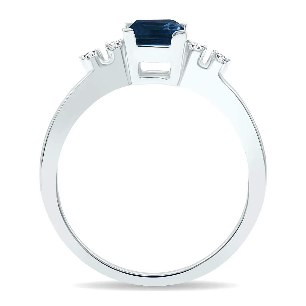 Women's Sapphire and Diamond Sparkle Ring in 10K White Gold sold by Zulily product image thumbnail 2