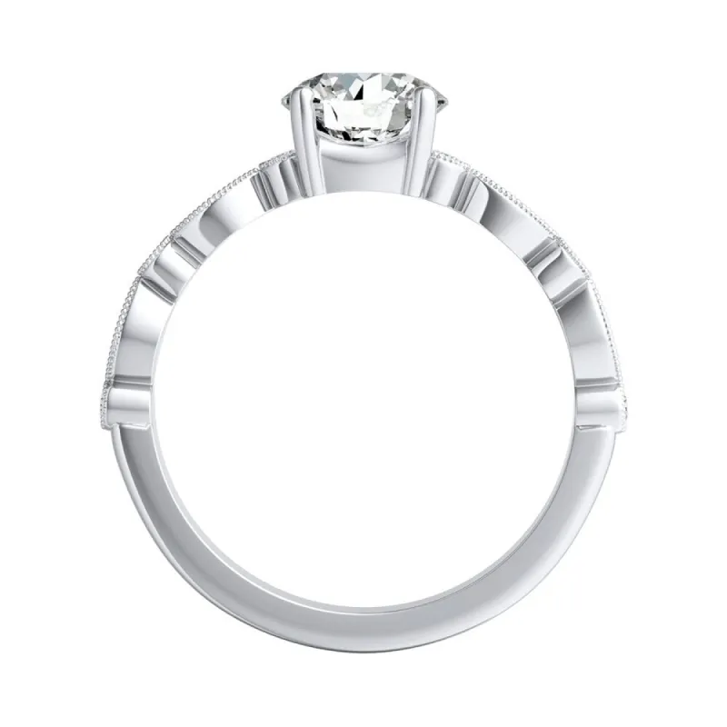 Auriya 14k Gold Vintage 2ct Round Moissanite Engagement Ring sold by Zulily