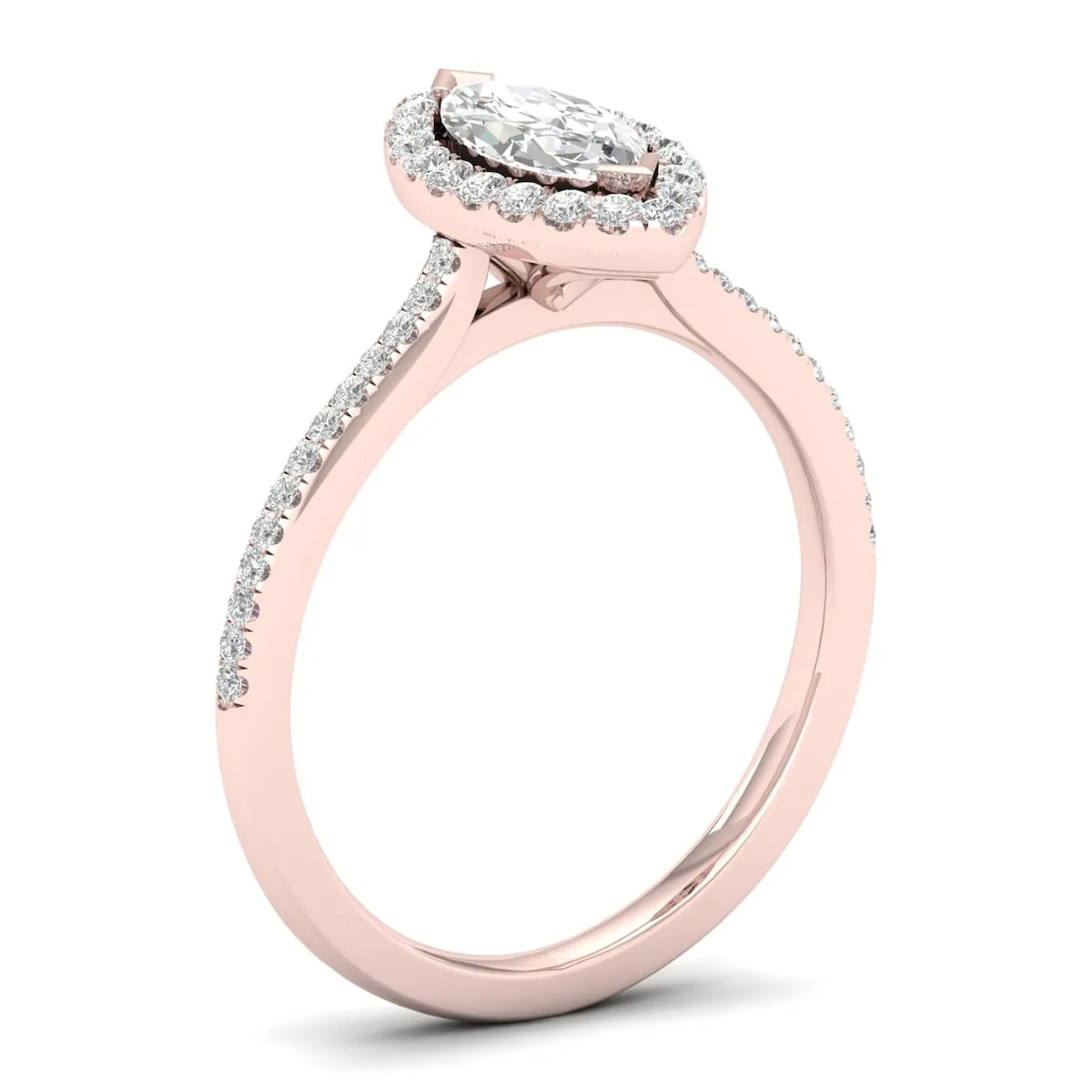 De Couer 10k Gold 1/3ct TDW Diamond Halo Engagement Ring - White sold by Zulily product image thumbnail 3