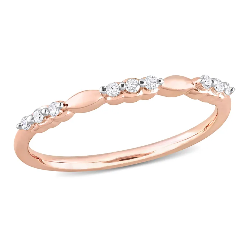 Miadora 1/10ct TDW Diamond Promise Ring in Rose Silver sold by Zulily