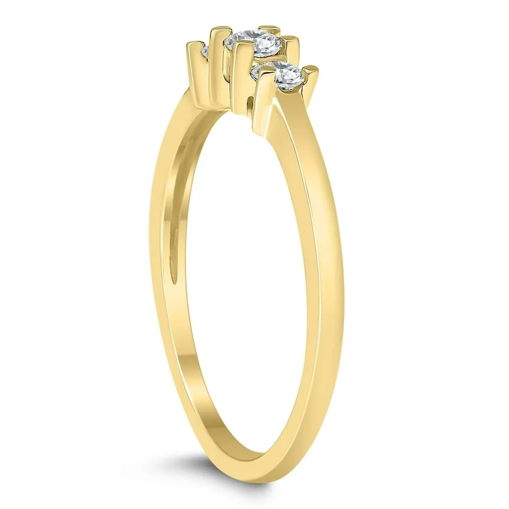 AGS Certified 1/4 Carat TW Three Stone Diamond Ring in 10K Yellow Gold sold by Zulily product image thumbnail 2