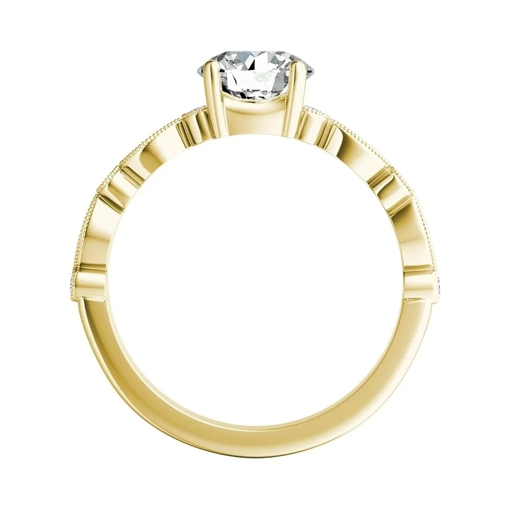 Auriya 14k Gold Vintage 2ct Round Moissanite Engagement Ring sold by Zulily product image thumbnail 2