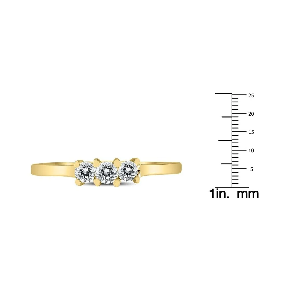 AGS Certified 1/4 Carat TW Three Stone Diamond Ring in 10K Yellow Gold sold by Zulily product image thumbnail 3
