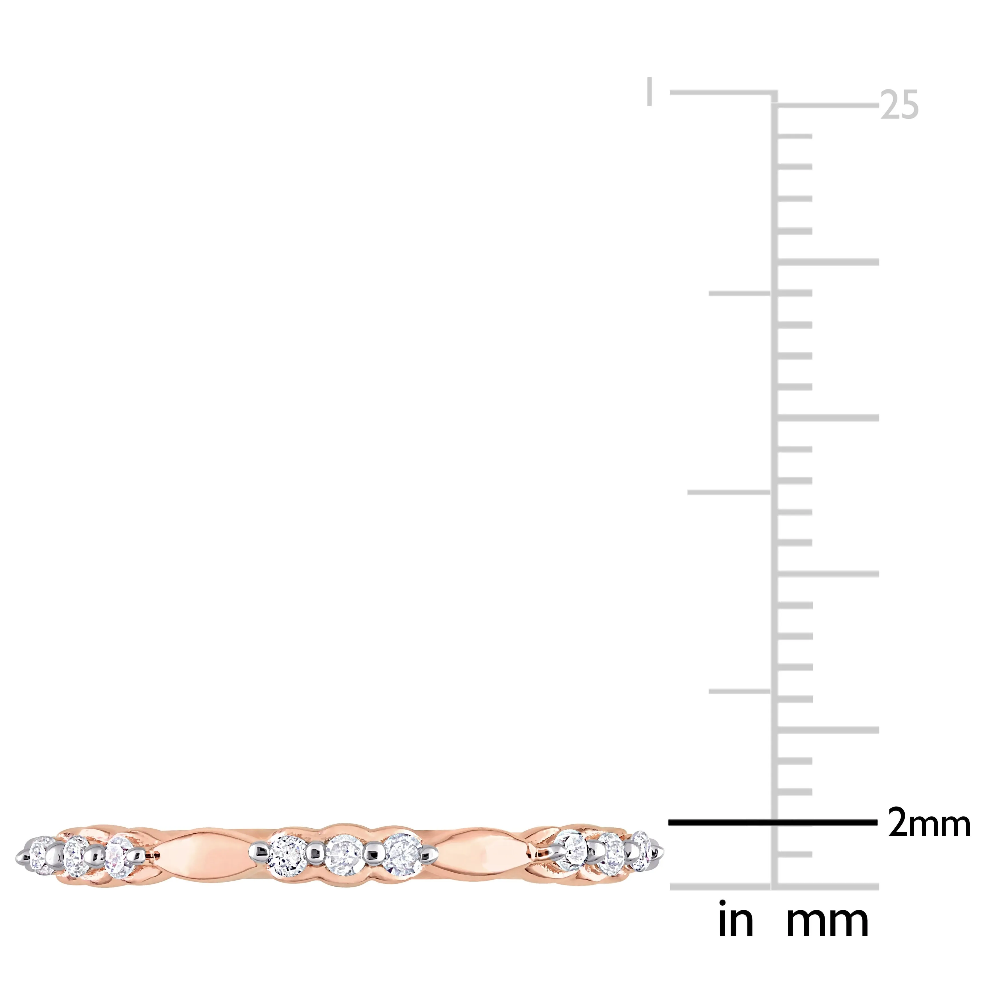Miadora 1/10ct TDW Diamond Promise Ring in Rose Silver sold by Zulily product image thumbnail 3