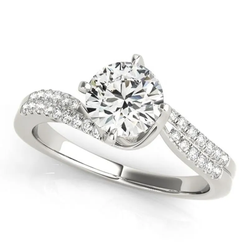 Auriya 14k Gold 1ctw Moissanite and Diamond Engagement Ring 1/6ctw sold by Zulily