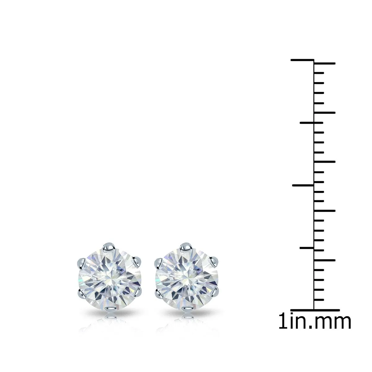 Auriya Platinum 1 1/2ctw Round Moissanite Stud Earrings - 5.9 mm sold by Zulily product image thumbnail 4