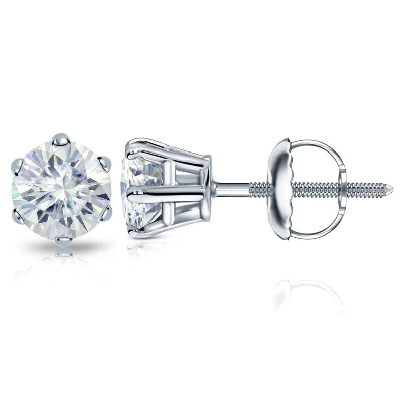 Auriya Platinum 1 1/2ctw Round Moissanite Stud Earrings - 5.9 mm sold by Zulily