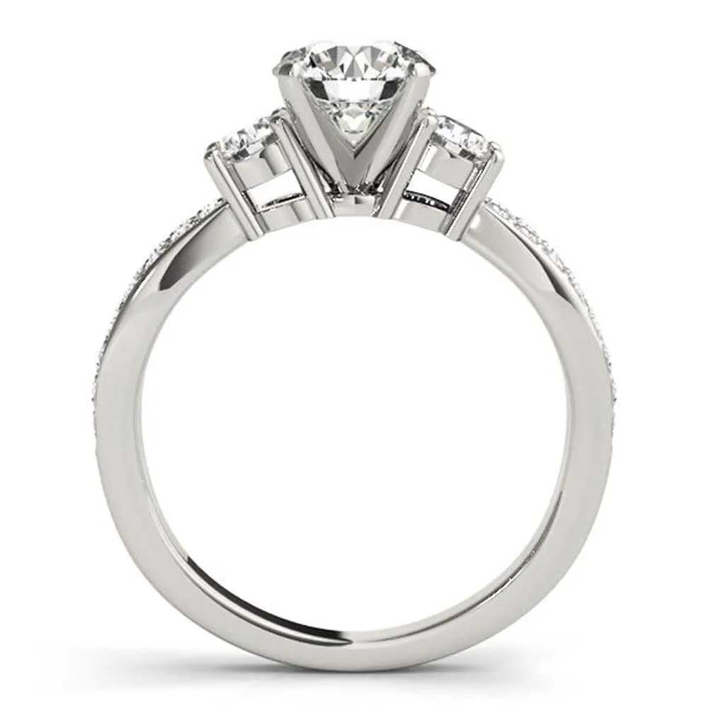 Auriya 3-Stone 1ct Moissanite and 5/8ctw Diamond Engagement Ring 14K Gold sold by Zulily product image thumbnail 4