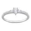 Miadora 1/10ct TDW Diamond and Created White Sapphire Solitaire Engagement Ring in Sterling Silver sold by Zulily