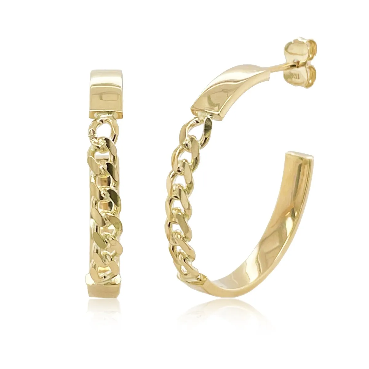 Joelle 14K Yellow Gold Open Chain Hoop Earrings 4x25mm - sold by Zulily
