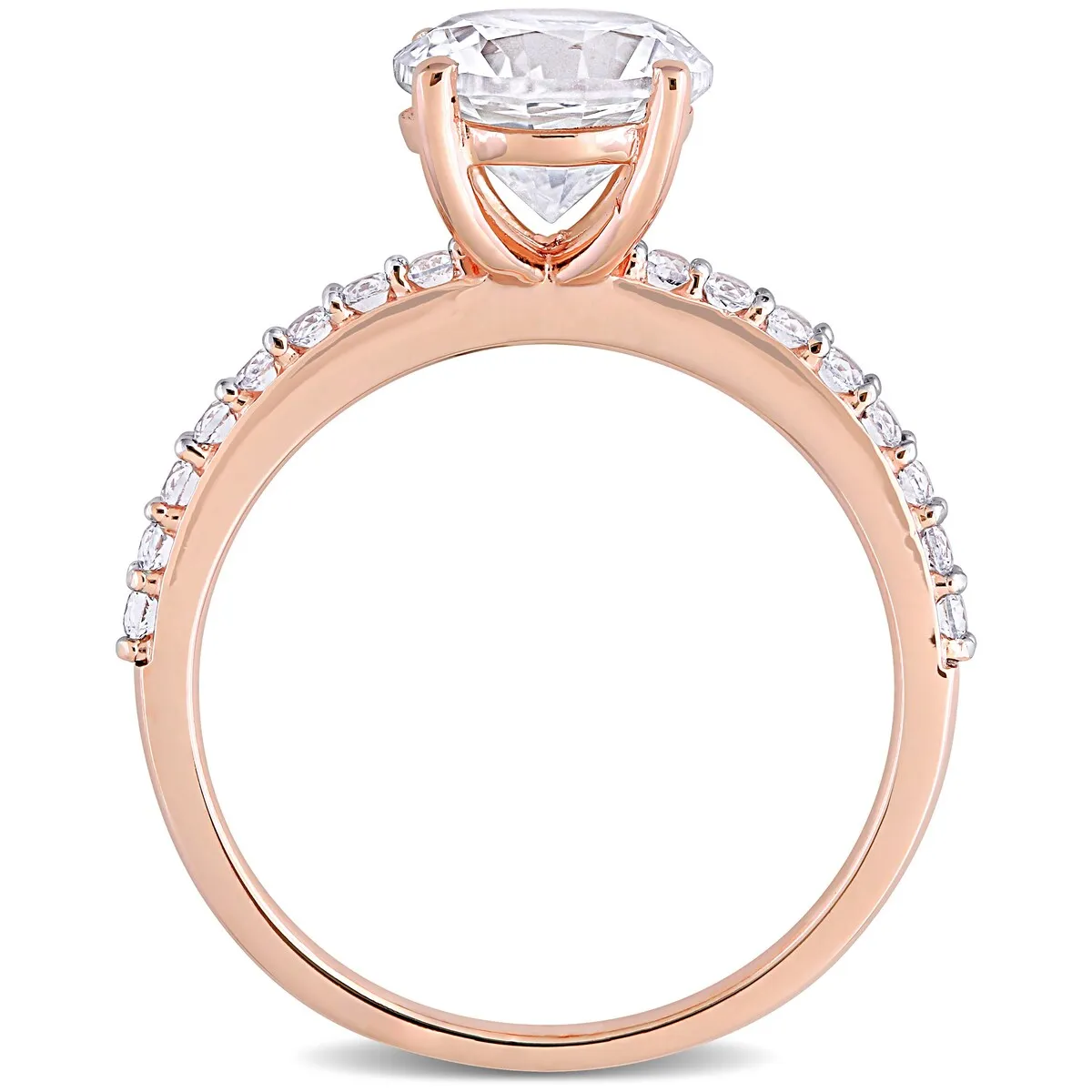 Miadora 10k Rose Gold 2 3/4ct TGW Created White Sapphire Solitaire Engagement Ring sold by Zulily product image thumbnail 4