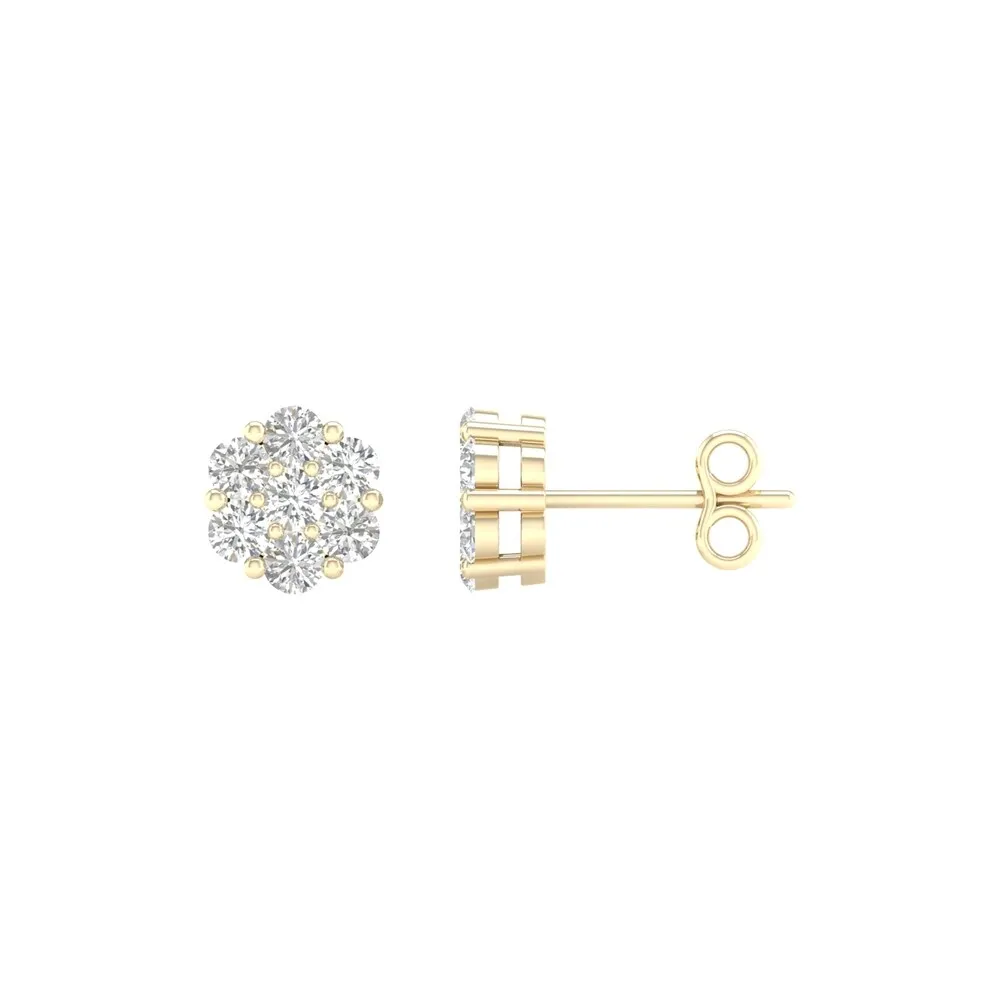 1/5ct-2ct TDW Diamond Cluster Stud Earrings in 10k Yellow Gold by De Couer sold by Zulily product image thumbnail 4