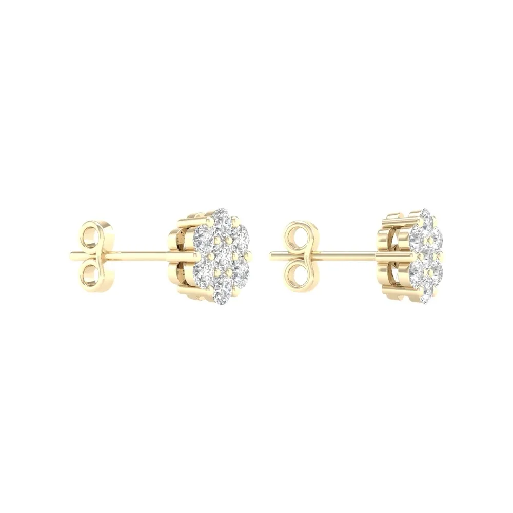 1/5ct-2ct TDW Diamond Cluster Stud Earrings in 10k Yellow Gold by De Couer sold by Zulily product image thumbnail 5
