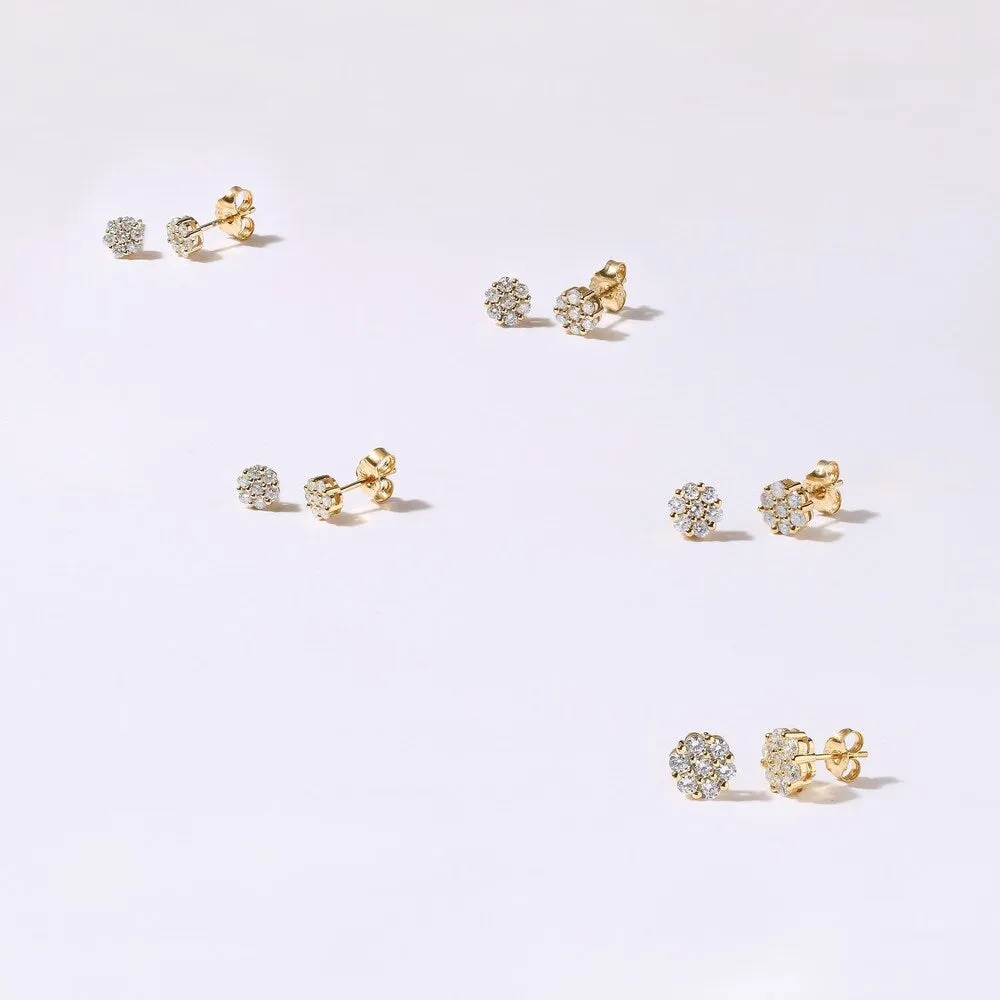 1/5ct-2ct TDW Diamond Cluster Stud Earrings in 10k Yellow Gold by De Couer sold by Zulily product image thumbnail 2