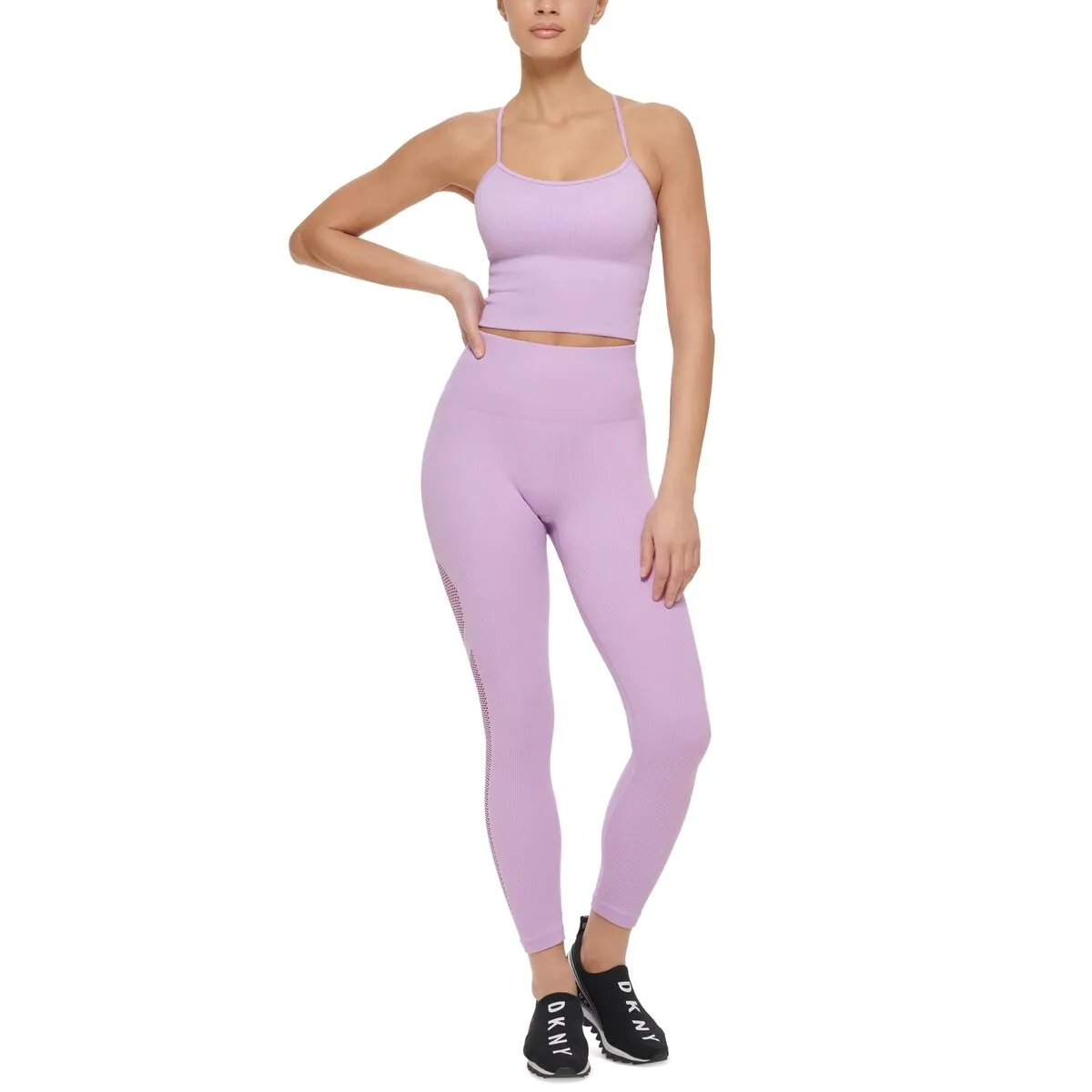 DKNY Women's Seamless High Rise 7/8 Length Leggings Purple Size Small sold by Zulily