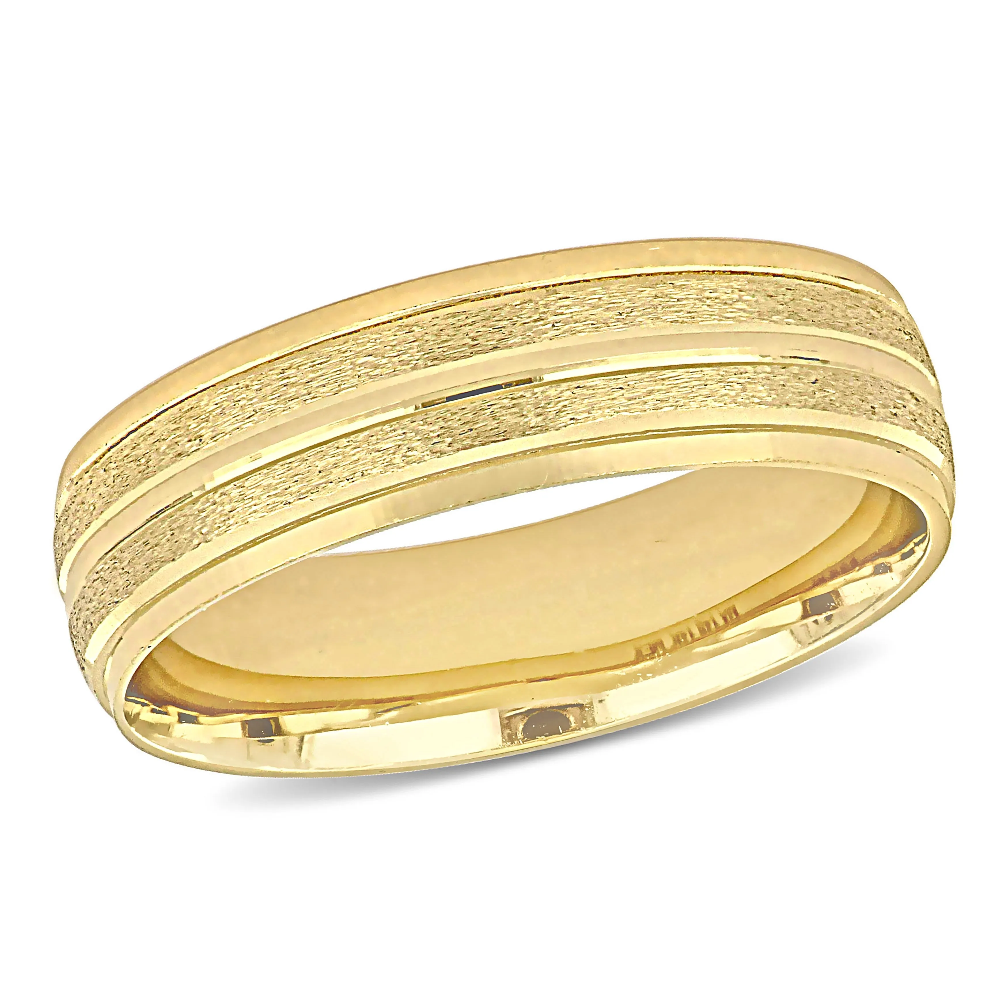 Miadora Mens 6 mm Double Row Textured Wedding Band in 14k Yellow Gold sold by Zulily