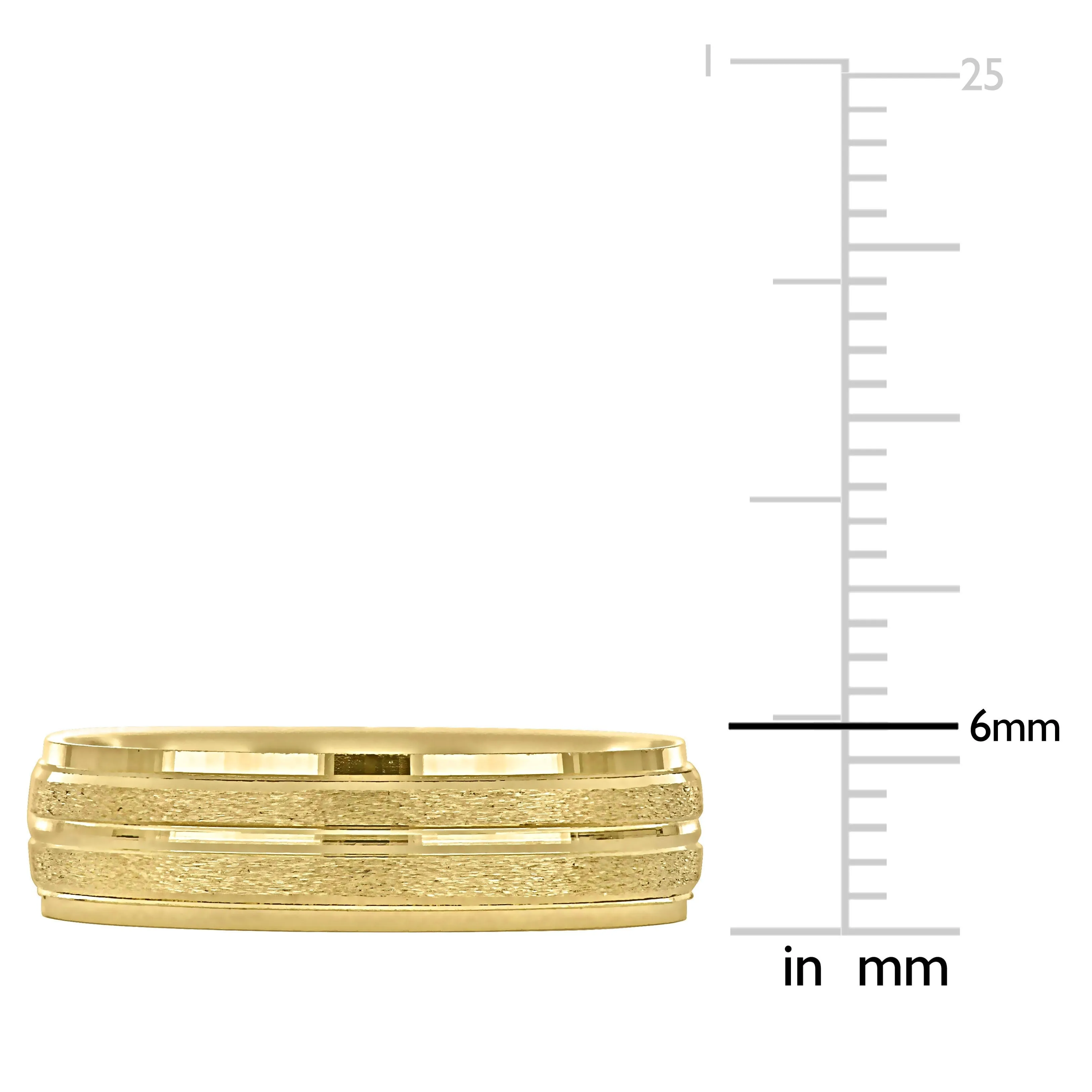 Miadora Mens 6 mm Double Row Textured Wedding Band in 14k Yellow Gold sold by Zulily product image thumbnail 3