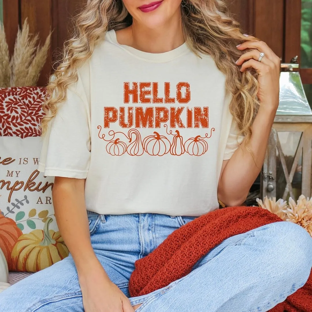 Hello Pumpkin Distressed Garment Dyed Tee sold by Zulily product image thumbnail 3