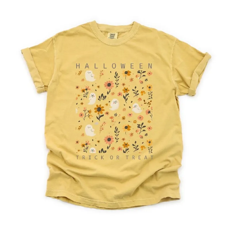 Halloween Floral and Ghost Collage Garment Dyed Tee sold by Zulily