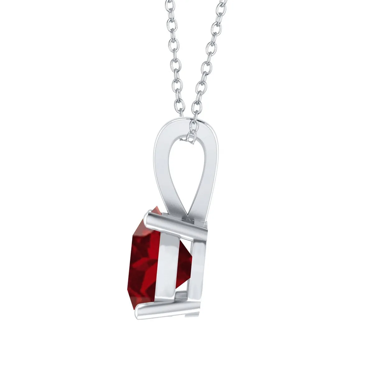 Sterling Silver with Ruby Solitaire Pendant with 18" Chain sold by Zulily product image thumbnail 2