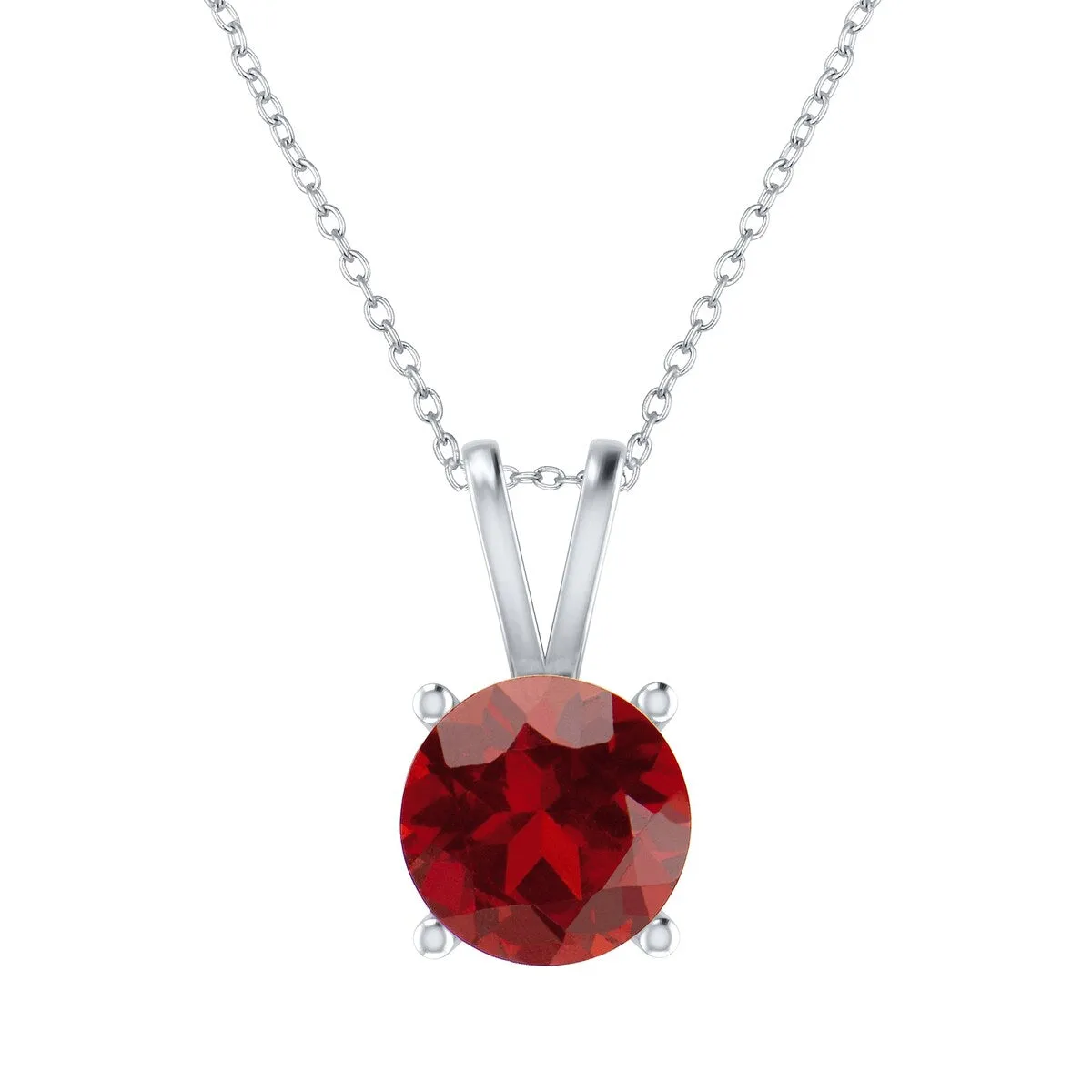Sterling Silver with Ruby Solitaire Pendant with 18" Chain sold by Zulily
