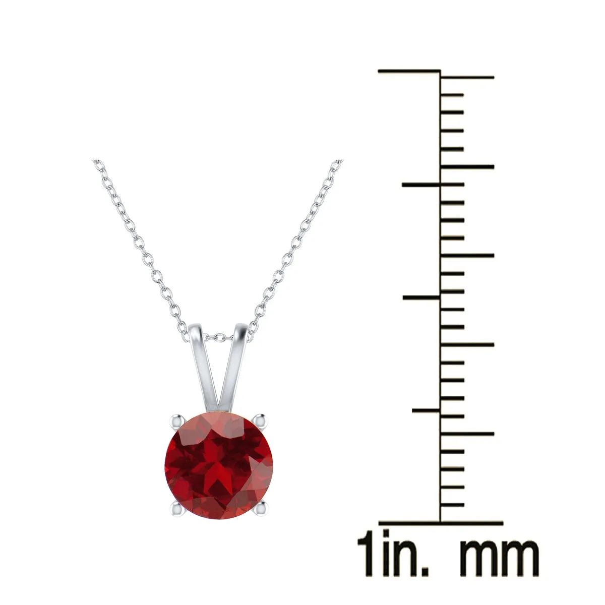 Sterling Silver with Ruby Solitaire Pendant with 18" Chain sold by Zulily product image thumbnail 3