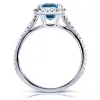 Annello by Kobelli 14k White Gold 1 3/4ct TGW Emerald Cut Swiss Blue Topaz and Diamond Halo Gemstone Ring sold by Zulily