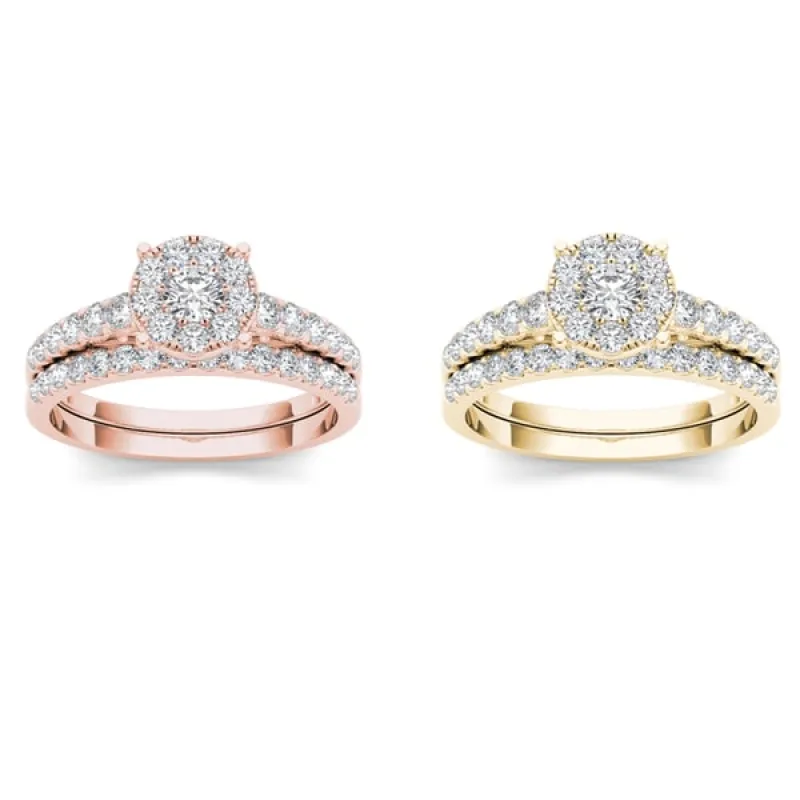 De Couer 10k Gold 1ct TDW Diamond Cluster Engagement Ring sold by Zulily