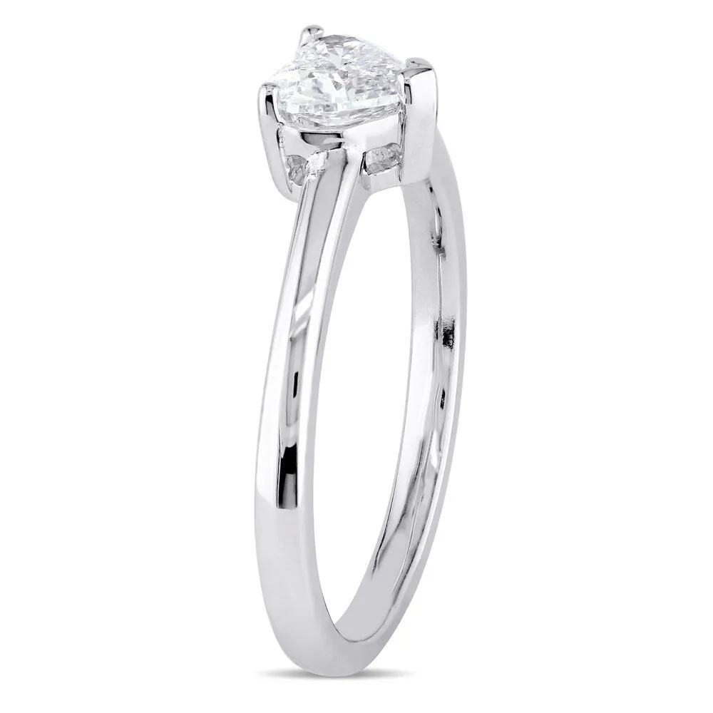 Miadora Signature Collection 14k White Gold 1/2ct TDW Heart-Cut Diamond Solitaire Engagement Ring sold by Zulily product image thumbnail 2