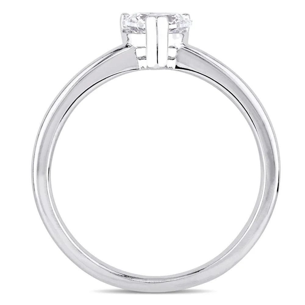 Miadora Signature Collection 14k White Gold 1/2ct TDW Heart-Cut Diamond Solitaire Engagement Ring sold by Zulily product image thumbnail 5