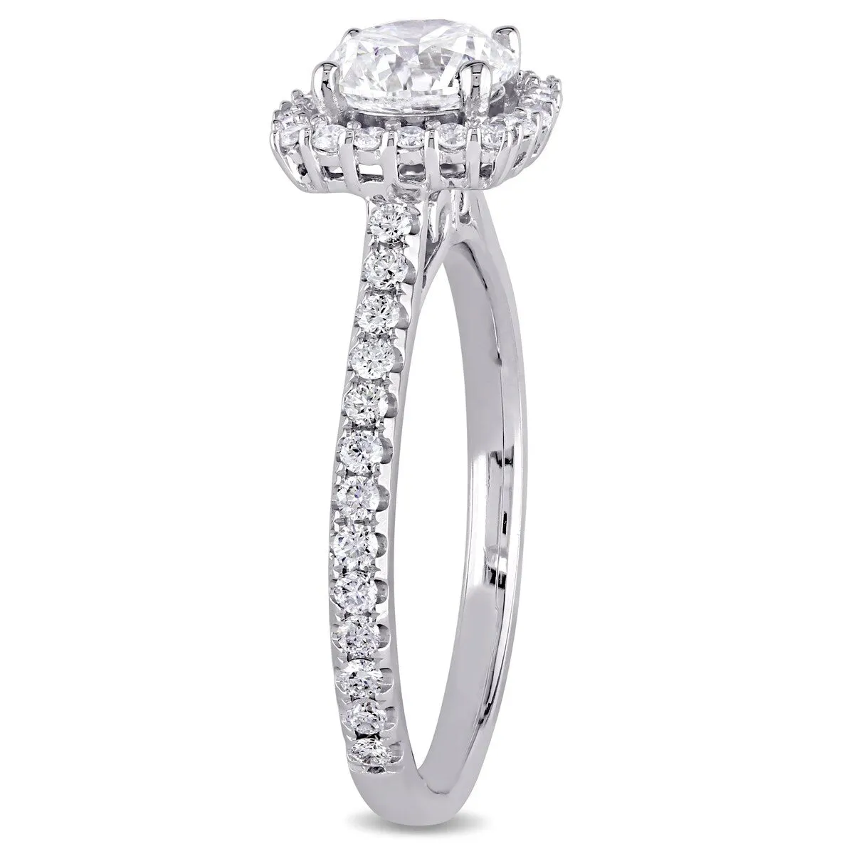 Miadora 14k White Gold 1 1/2ct TDW Certified Diamond Cushion Halo Engagement Ring (GIA) sold by Zulily
