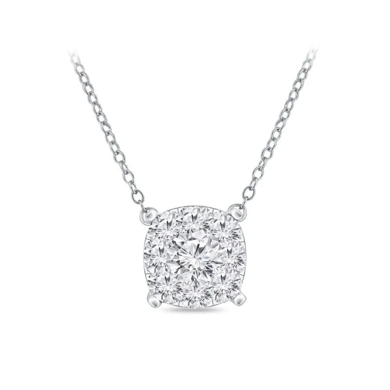 Auriya 14k Gold 1/4ctw Cushion Shape Halo Diamond Necklace (H-I, I1-I2) sold by Zulily