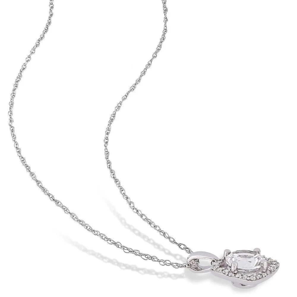 Miadora 10k White Gold Created White Sapphire and 1/3ct TDW Diamond Floating Halo Jewelry Set sold by Zulily product image thumbnail 3