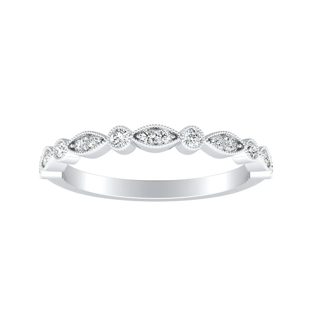 Auriya Stackable Vintage Milgrain 1/6ctw Diamond Wedding Band 14k Gold sold by Zulily product image thumbnail 2