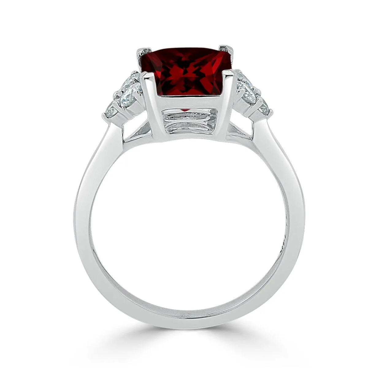 Auriya 3 1/10ct Princess-cut Garnet and Diamond Engagement Ring 1/3ctw 14k Gold sold by Zulily product image thumbnail 5