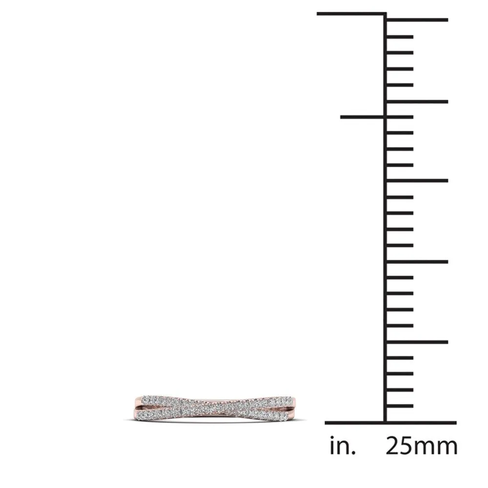 De Couer 10k Gold 1/4ct TDW Diamond Cross-Over Ring sold by Zulily product image thumbnail 4