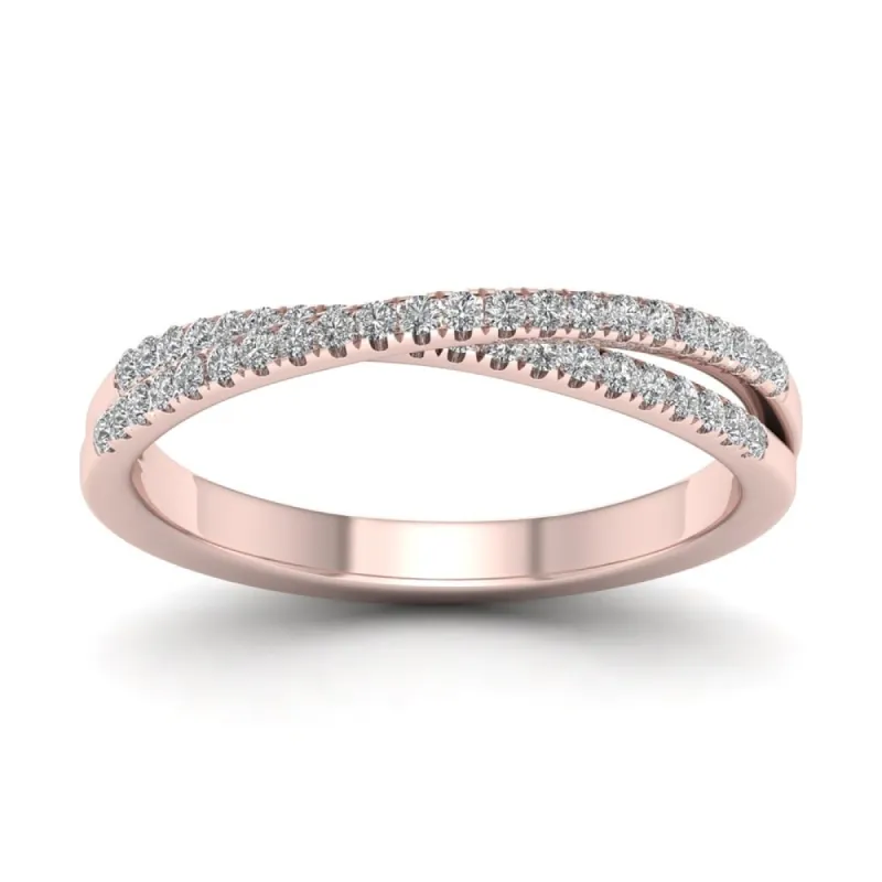 De Couer 10k Gold 1/4ct TDW Diamond Cross-Over Ring sold by Zulily