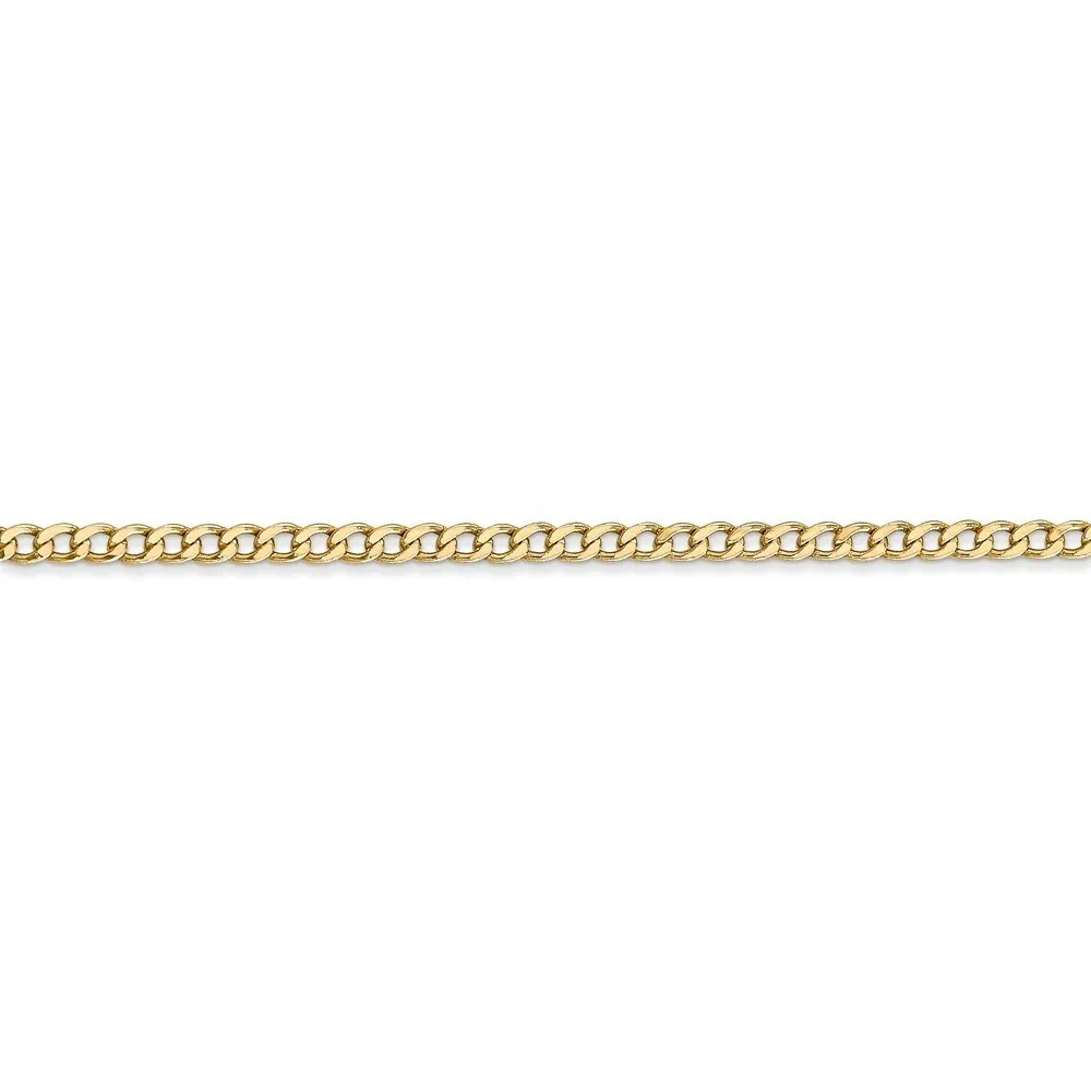 Curata 14k Yellow Gold Polished 2.5mm Semi-solid Curb Chain Necklace Options: 16 18 20 22 24 28 sold by Zulily product image thumbnail 4