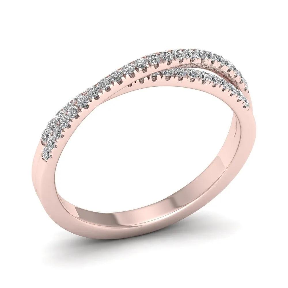 De Couer 10k Gold 1/4ct TDW Diamond Cross-Over Ring sold by Zulily product image thumbnail 2