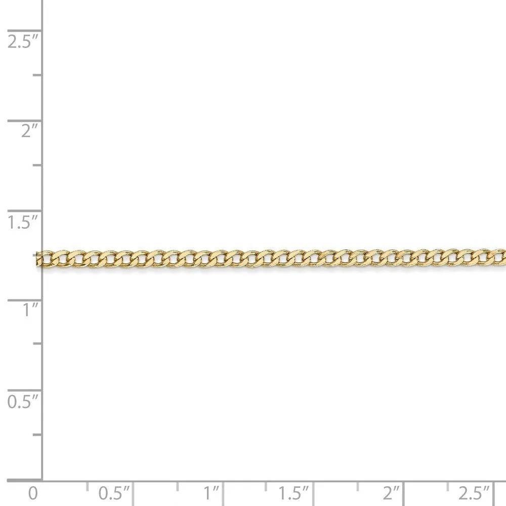 Curata 14k Yellow Gold Polished 2.5mm Semi-solid Curb Chain Necklace Options: 16 18 20 22 24 28 sold by Zulily product image thumbnail 2