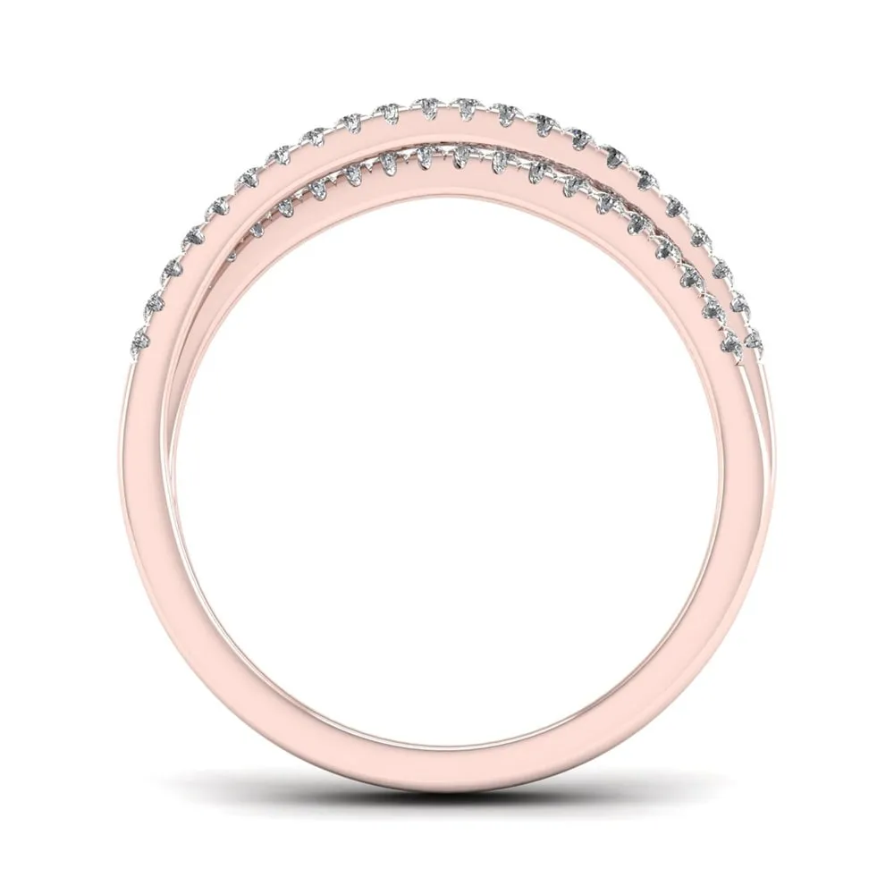 De Couer 10k Gold 1/4ct TDW Diamond Cross-Over Ring sold by Zulily product image thumbnail 3