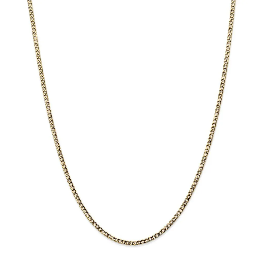 Curata 14k Yellow Gold Polished 2.5mm Semi-solid Curb Chain Necklace Options: 16 18 20 22 24 28 sold by Zulily