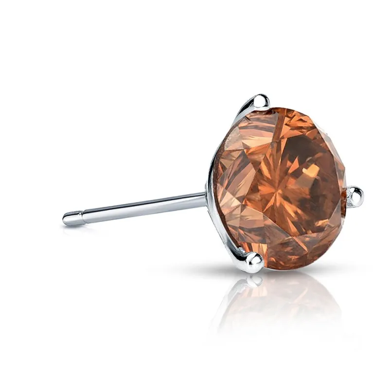 Auriya 14k Gold 1ct TDW Round SINGLE (1) Brown Diamond Stud Earring sold by Zulily