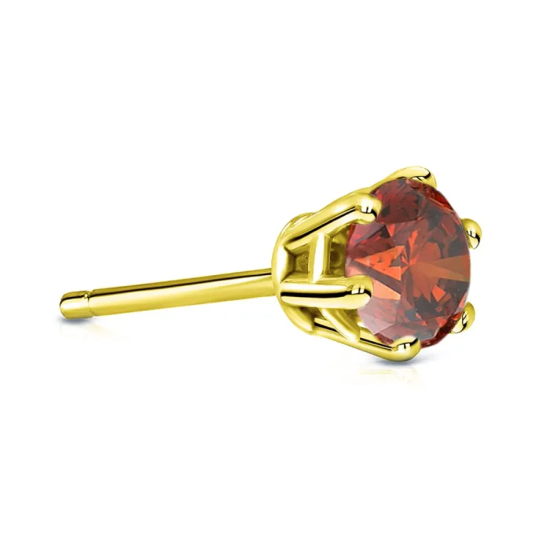 Auriya 14k Gold 3/4ct TDW Round 6-Prong SINGLE STUD (1) Brown Diamond Earring sold by Zulily