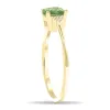 Women's Square Shaped Green Amethyst and Diamond Half Moon Ring in 10K Yellow Gold sold by Zulily