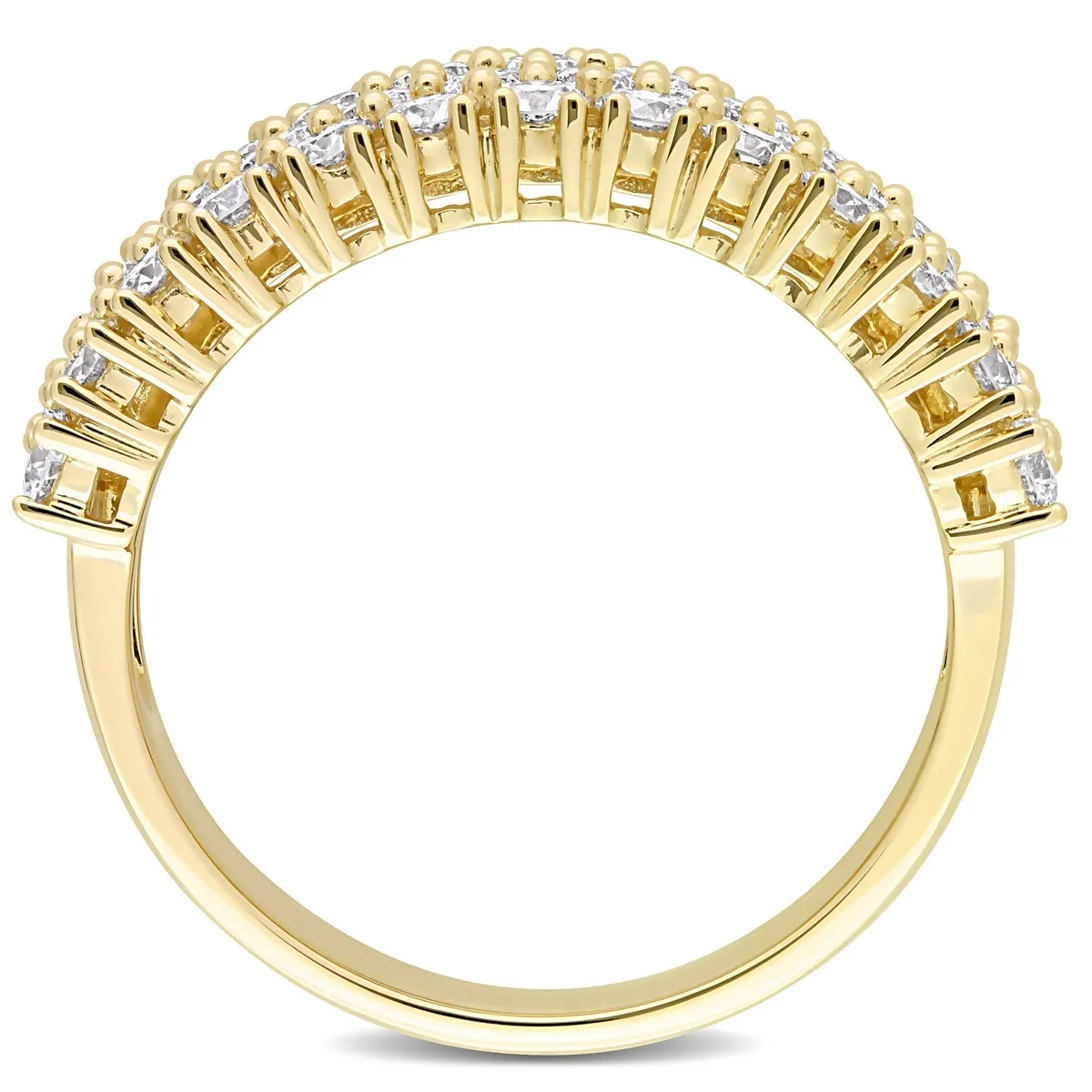 Miadora 1-3/4ct TDW Diamond Triple Row Semi-Eternity Ring in 14k Yellow Gold sold by Zulily product image thumbnail 3
