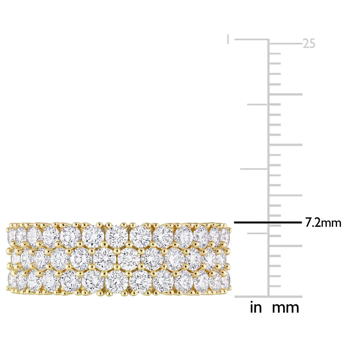 Miadora 1-3/4ct TDW Diamond Triple Row Semi-Eternity Ring in 14k Yellow Gold sold by Zulily product image thumbnail 4